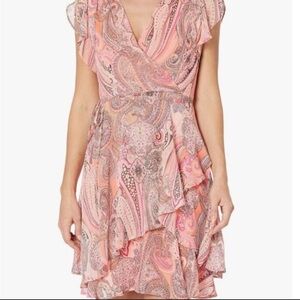 Tommy Hilfiger Jaipur Paisley Chiffon Dress Size 8 Pink Midi Cocktail dress